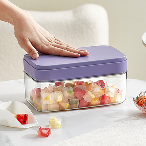 Bac à glaçons avec système de pression, qualité alimentaire, sans BPA, <span class=keywords><strong>moule</strong></span> réutilisable avec couvercle et bac de rangement pour congélateur - Product Image 3