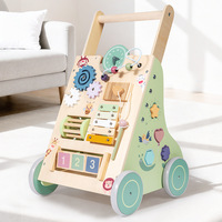 Carrito de Madera para Niños, Carrito Multifuncional para Empujar