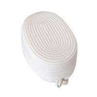 Panier de rangement rond en corde de coton multicolore avec poignée en nœud huit, style moderne, pour le rangement des jouets