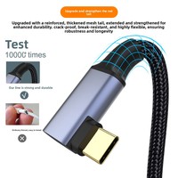 Câble d'extension USB 3.1 Gen 2 Type-C mâle vers Type-C femelle coudé, conducteur en cuivre pour la charge de la console Switch et la transmission vidéo