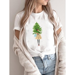 Decorazione Vintage retrò da <span class=keywords><strong>donna</strong></span> con bottoni per <span class=keywords><strong>t</strong></span>-<span class=keywords><strong>shirt</strong></span> autunno/primavera stile Harajuku tema natalizio largo O collare vendite dirette in fabbrica - Product Image 2