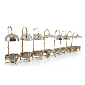 Moderno Chafing Dish Floral de Acero Estándar con Acabado Brillante Sólido para Servicio de Buffet Premium y Uso en Banquetes de Lujo - Product Image 1