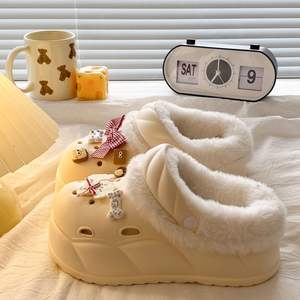 Pantuflas Clásicas de Invierno con Punta Cerrada, Antideslizantes, Suela Suave, Transpirables, Antiolor, Cálidas, Aisladas, con Parte Superior y Forro de Algodón, para Uso Doméstico - Product Image 4