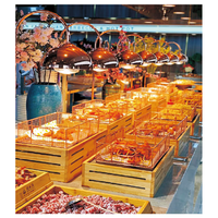 Comptoir buffet commercial de luxe professionnel Chauffe-plats personnalisable pour banquet de restaurant hôtel