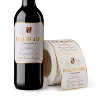 Étiquettes autocollantes de luxe pour vin blanc, prix d'usine, avec bordure dorée à chaud, conception de logo de marque personnalisée, style vintage espagnol Rioja