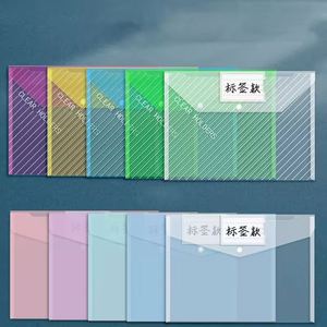 Wholesale <b>A4</b> Transparent Plastic Envelopes <b>File</b> Bags Custom Logo Folders School Document Organizers With Snap Button - Product Image 4