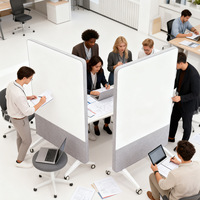 Tableau blanc magnétique double face sur pied mobile, écran de séparation insonorisé pour réunions de bureau et enseignement