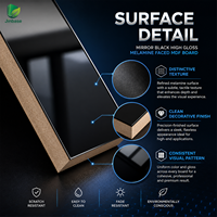Panneau MDF mélaminé Jinbase 18 mm, noir miroir, haute brillance, E0, 1220x2440 mm, panneau de fibres à densité moyenne stratifié mélamine pour Fu