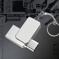 USB-C clé USB Mini 8GB/16GB/32GB/64GB double clé USB 2.0 clé USB OTG avec clé en métal pour iPhone 15/16 3.0 clé USB