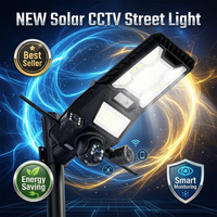 Lampadaire solaire pliable avec caméra de sécurité CCTV 4G WIFI, panneau solaire mono, éclairage de sécurité extérieur IP65