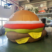 Frites gonflables personnalisées commerciales frites frites modèle alimentaire ballon géant hamburger gonflable pour la publicité extérieure