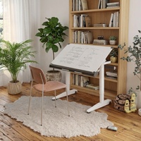 Bureau debout pneumatique réglable en hauteur, pliable à 2 pieds, avec plateau rotatif, pour le bureau à domicile et l'étude