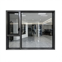 Fenêtre à battant série 120, à section fixe centrale, double ouverture, à rupture de pont thermique, en alliage aluminium-magnésium, triple vitrage, ouverture vers l'intérieur