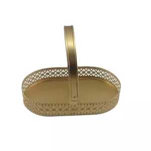 Cesta de Metal de alta calidad en diferentes formas, bandeja de embalaje para regalo de boda, bandeja decorativa - Product Image 1