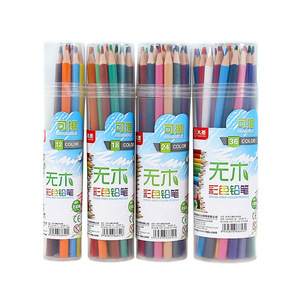 Vendita calda 12 18 24 36 colore tubo di plastica matite colorate cancellabili in legno per studenti delle scuole bambini ragazzi e ragazze - Product Image 1