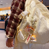 Porte-clés chien en résine Kawaii, breloque de sac chiot assis avec clochette, pendentif animal en résine Kawaii