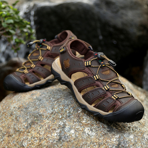 Sandalias Planas <span class=keywords><strong>de</strong></span> Verano 2026, para <span class=keywords><strong>Senderismo</strong></span>, Deportes al Aire Libre, Playa, Punta Cerrada, Transpirables, Antideslizantes, con Cierre <span class=keywords><strong>de</strong></span> Velcro para <span class=keywords><strong>Hombre</strong></span> - Product Image 4