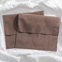 Sac d'emballage en tissu suédé noir personnalisé avec logo imprimé BasiShun, pochette à cordon recyclable pour bijoux et livres – Grande Vente