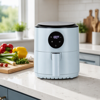 Friteuse à air chaud à circulation 360°, 1,5 L, 900 W, numérique, sans huile, petite friteuse de cuisine pour une cuisson croustillante à la maison