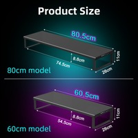 Base Elevadora de Monitor Metálica con Luces LED RGB, Puertos USB 3.0 y Carga Rápida, Soporte Amplio y Extralargo para Computadoras de Escritorio