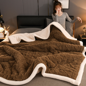 Tùy Chỉnh Ấm Tuff Jacquard Sherpa Mềm Chăn Lông Cừu Sang Trọng Ném Chăn Sherpa Giường Chăn - Product Image 3