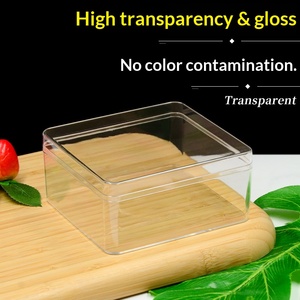 Boîte carrée transparente en plastique PS avec couvercle, parois épaisses, haute transparence, pour emballage alimentaire, pâtisserie, cadeaux, snacks. - Product Image 4