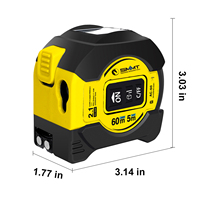 Mètre laser 2-en-1 5m/60m, télémètre numérique haute précision rechargeable pour la construction
