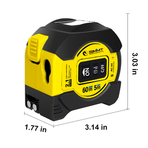 Mètre laser 2-en-1 5m/60m, télémètre numérique haute précision rechargeable <span class=keywords><strong>pour</strong></span> la construction - Product Image 2