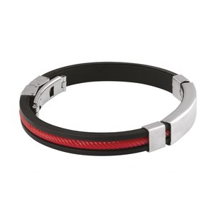 Pulsera Fina con Dijes Negros y Rojos - Product Image 3