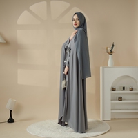 Nouveau Design Vente Chaude Tenue Modeste Couleur Unie Abaya Cape à Paillettes de Dubaï Vêtement Ethnique Islamique Robe de l'Aïd