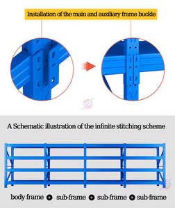 Étagère d'entrepôt en acier 2000*600*2000 mm, 4 niveaux, légère, empilable, pour <span class=keywords><strong>garage</strong></span>, solution de stockage durable - Product Image 3