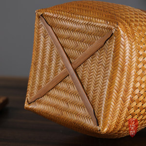<b>Bamboo</b> Woven Storage Basket Polygon Shape Lacquered Guizhou Handmade For Living Room Neatening - Product Image 4