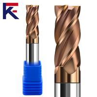 Fraise à queue en carbure allié KF HRC 55 pour acier, 4 cannelures, en carbure de tungstène avec revêtement, outils de coupe pour machines CNC