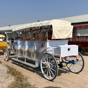 2026 Sightseeing carriage Factory Supply Electric Horse Wagon/Princess Wedding Horse Carriage/Purple Sightseeing Row 4 for Sale - Product Image 4
