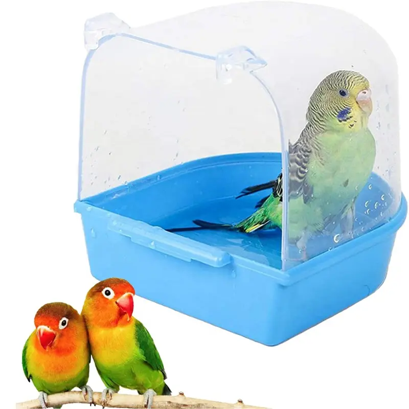 Outils de toilettage quotidiens pour animaux de compagnie, boîte de bain pour perroquet, accessoire de Cage à oiseaux, bain externe pour salle de bain, nettoyage de la saleté et de la rouille, baignoire