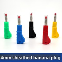 Câble banane en cuivre mâle/femelle de 4 mm avec gaine de sécurité en nylon 10A pour test, insérable et extensible