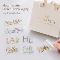 Autocollant de transfert en feuille gaufrée 3D imperméable Or Argent Logo de marque personnalisé pour boîte cadeau de luxe Carnet en cuir