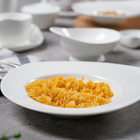 Tazón de Pasta de Porcelana Fina Blanca Comercial P&T, Plato Hondo de Borde Ancho, Platos para Servir, Tazón para Sopa para Hoteles y Restaurantes Profesionales