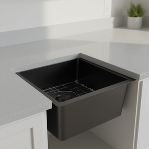 Lavello da Cucina Sottopiano in Acciaio Inox Nero Canna di Fucile, Vasca Singola 15x17x10 Pollici, Finitura Opaca Facile da Pulire - Product Image 2