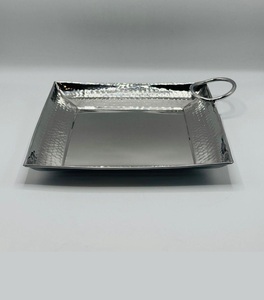 Classic Rectangle Shape <b>Stainless</b> <b>Steel</b> Serving <b>Tray</b> With Smooth Edges For Everyday Household Use - Product Image 2
