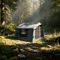 Tente de camping gonflable d'extérieur, résistante au vent, imperméable, tissu respirant, design pliable et portable, abri familial spacieux