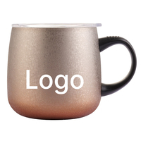 Grande tasse isotherme en acier inoxydable en forme de ventre avec poignée, réutilisable pour bureau, maison, café et thé