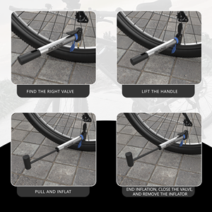 Pompe à vélo en aluminium BOMA 120 psi, outil de gonflage manuel avec adaptateur de buse pour le cyclisme - Product Image 6