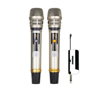 दोहरी चैनल uhf सार्वभौमिक वायरलेस 2 डिजिटल हैंडहेल्ड गतिशील माइक्रोफोनों के लिए सक्रिय गतिशील माइक्रोफ़ोन