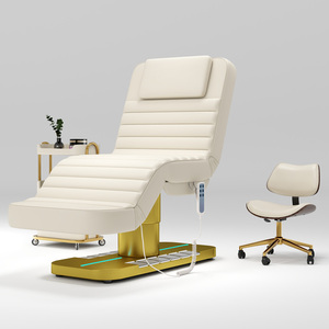 Golden White Electrical Control Silky Adjustable Beauty Massage Bed - Product Image 3