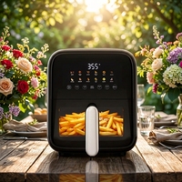 Four à friture numérique 8L à panier unique 1500-2000W, corps en plastique, contrôle tactile, appareil de cuisine intelligent