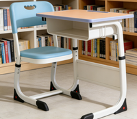 Ensemble bureau et chaise réglables en hauteur pour enfants, idéal pour les élèves du primaire et du secondaire, usage domestique et cours de formation