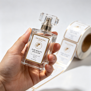 Etiqueta Adhesiva Personalizada de Fábrica para Botellas de Cosméticos, Vinilo Impermeable con Logotipo en Lámina Dorada, Etiqueta para Perfume, Empaquetado al por Mayor - Product Image 1