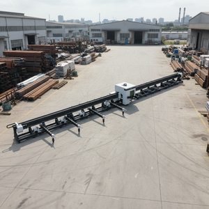 Machine de découpe au <span class=keywords><strong>laser</strong></span> à fibre à chargement automatique à trois mandrins pour tubes de 12 m de long jusqu'à 560 mm de diamètre, utilisation industrielle lourde - Product Image 1