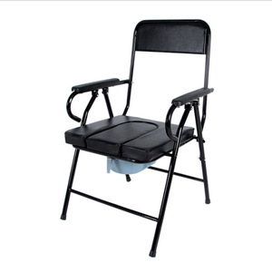 Folding Toilet <b>Chair</b> For Elderly Disabled Pregnant With <b>Padded</b> Seat And Bucket Hospital Use - Product Image 1